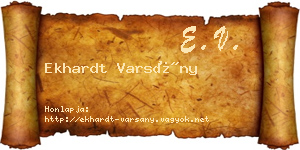Ekhardt Varsány névjegykártya